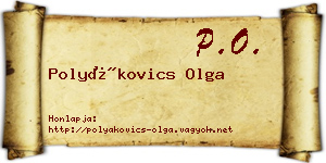 Polyákovics Olga névjegykártya