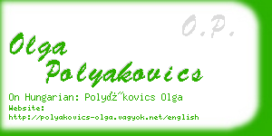 olga polyakovics business card